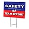 Signmission Safety Is A Team Effort Yard & Stake outdoor plastic coroplast window, 1216 Safety Is A Team Effort C-1216 Safety Is A Team Effort - alternate 1